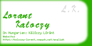 lorant kaloczy business card
