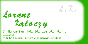 lorant kaloczy business card